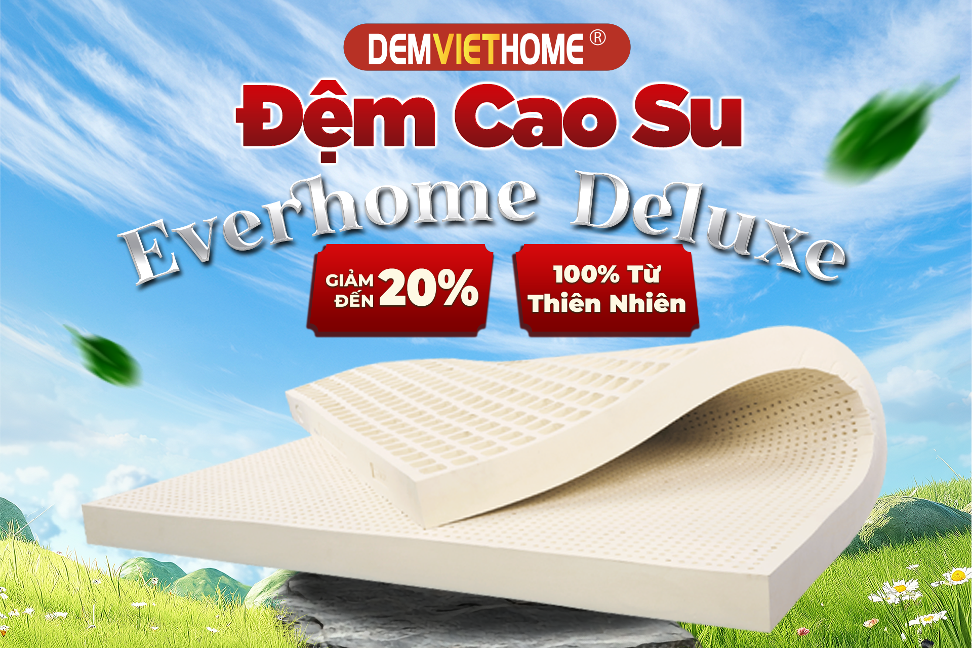 SỞ HỮU NGAY ĐỆM CAO SU THIÊN NHIÊN CHỈ VỚI 5.XXX